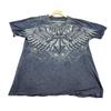 Рубашка Affliction Мужская 2XL Серая Футболка с Графикой Ангельские Крылья V-образный вырез Студия Потертый Унисекс Футболка Байкерская