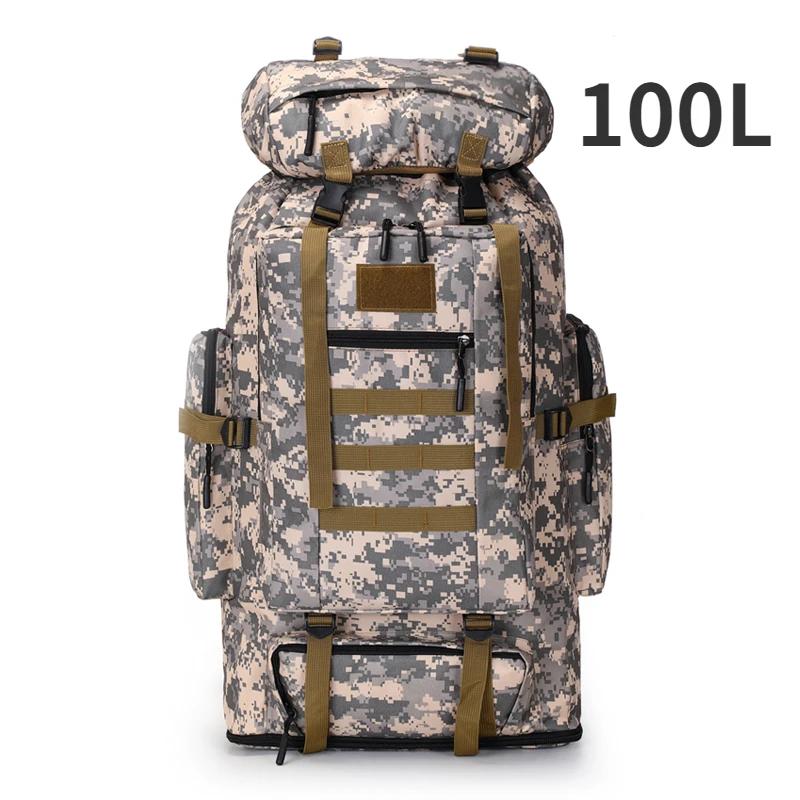 80L/100L Альпинистская сумка Climb Bag Tactical Backpacks Большой рюкзак для походов на открытом воздухе Кемпинг Дорожные сумки