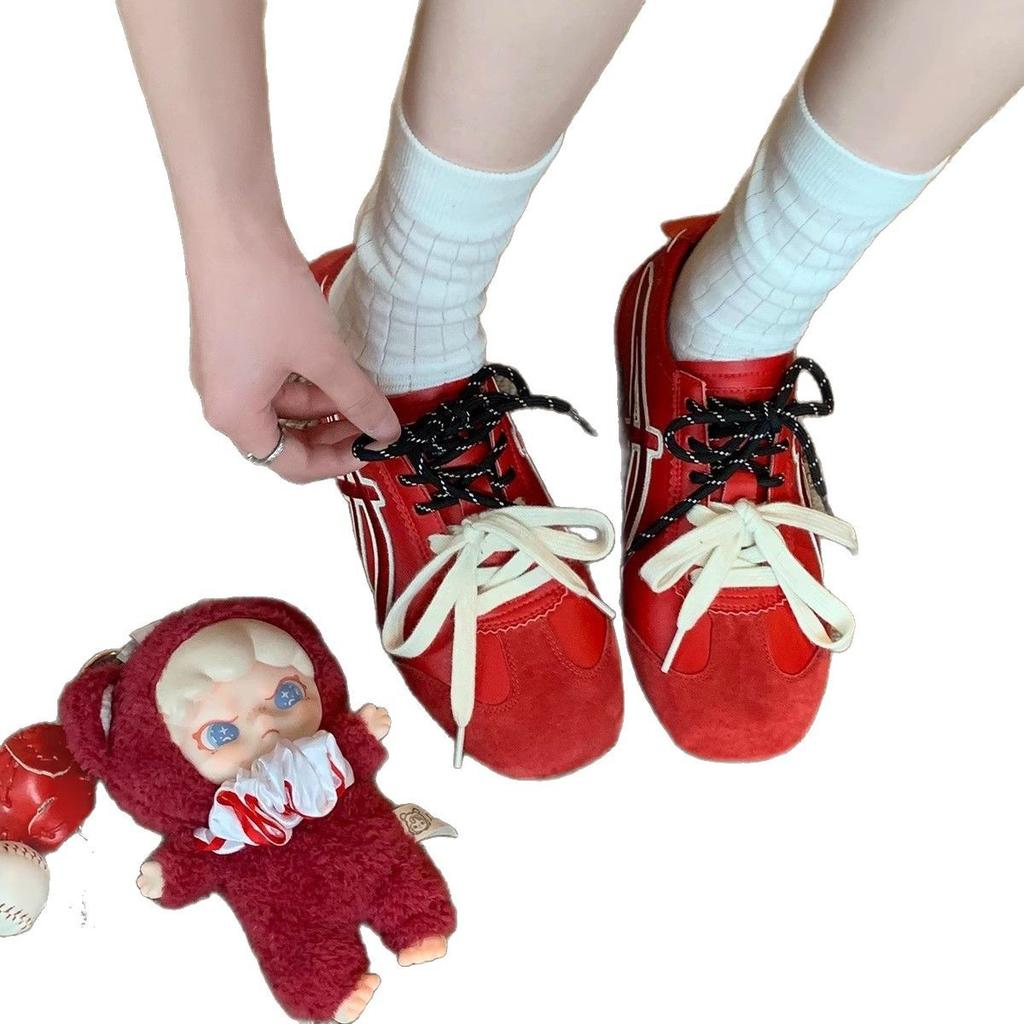 Виноградная мать тот же старый берлинский журнал~ модная контрастная пара шнурков квадратный круглый носок повседневная универсальная обувь Форреста Гампа немецкая