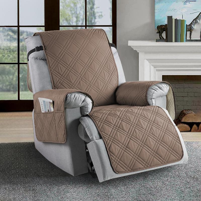 Non Slip Cover Waterproof Recliner Chair Cover for Recliner Chair with Pocket Reclining Chair Armchair Protector Cover