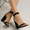 Coarse Heel with Sandals Women Wear New Casual Versatile Suede High Heel Coarse Heel Sandals