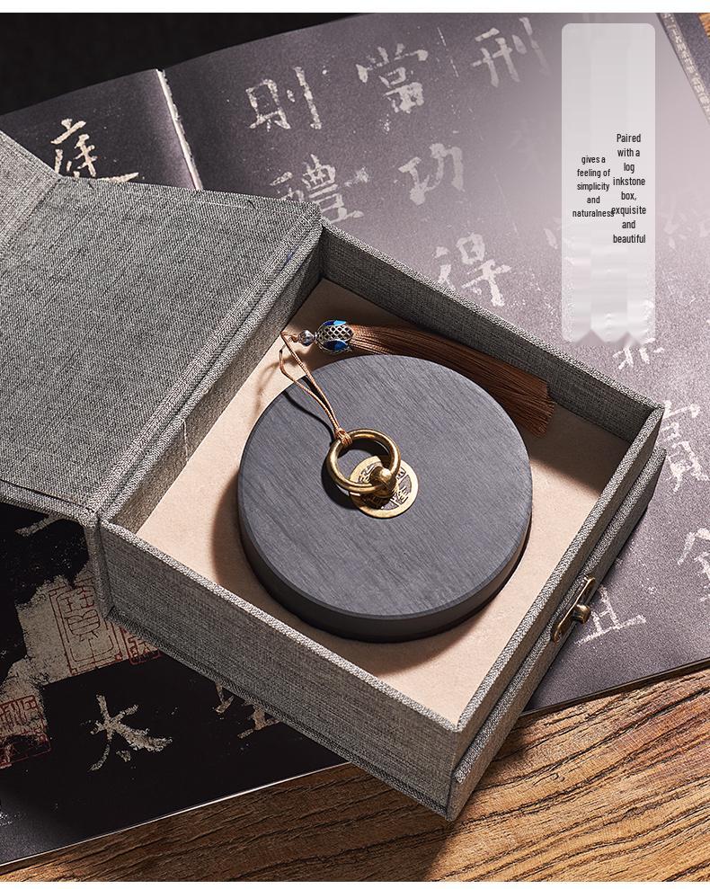 Upgraded Double-Ring Moisturizing Non-Drying Inkstone with Lid for Calligraphy
