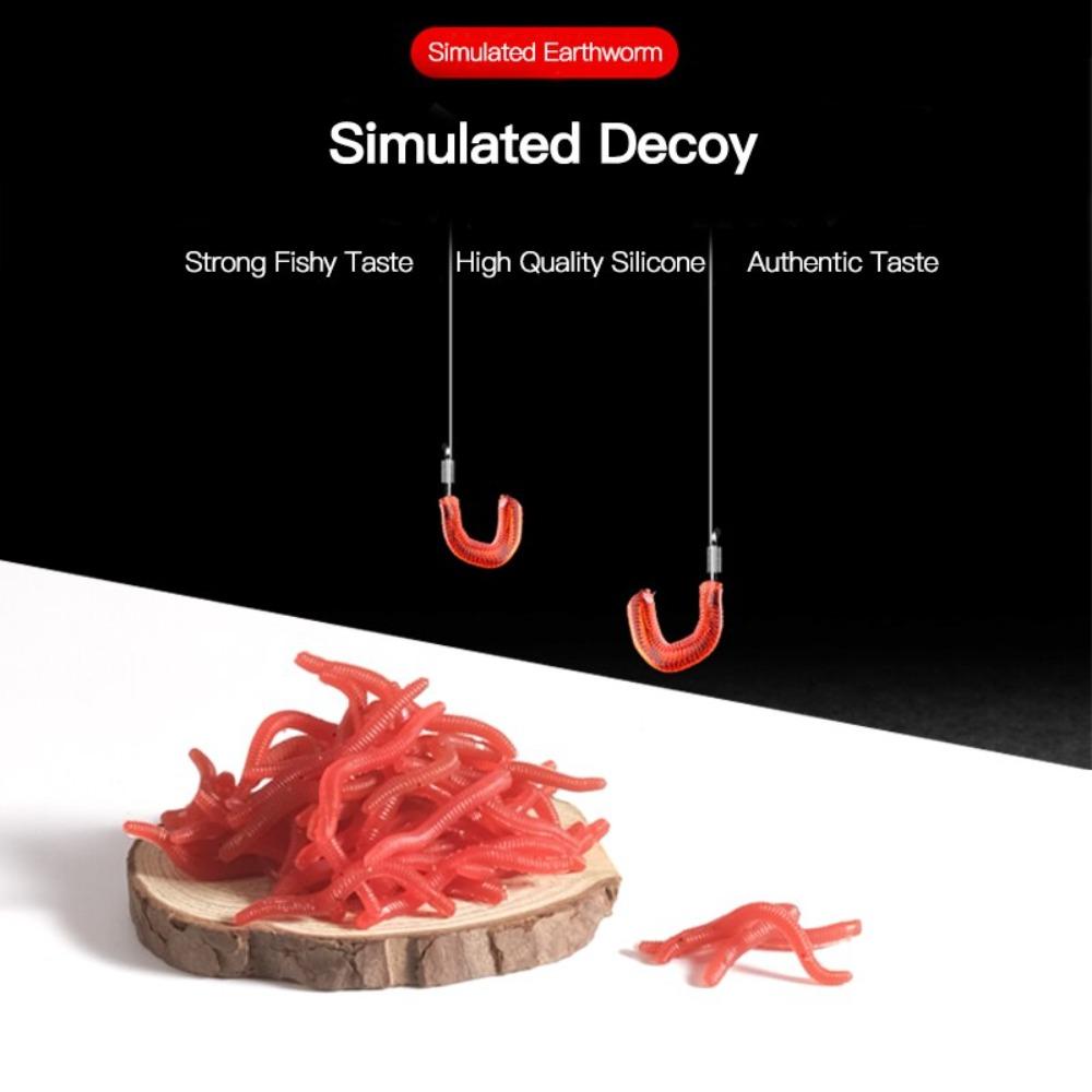 20 шт.-100 шт. Приманка-симуляция дождевого червя с рыбным запахом, резиновая снасть, мягкая приманка, рыболовная приманка