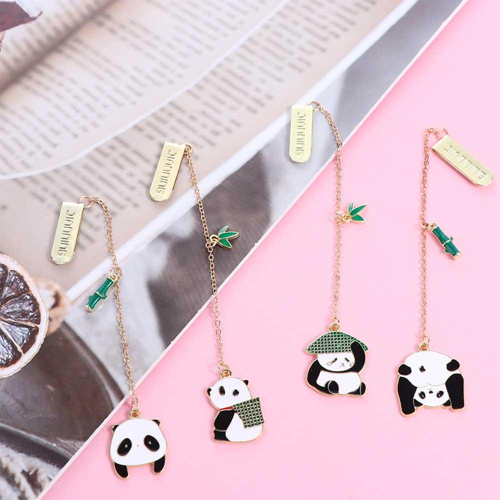 Book mark for Pages for Readers Student Panda Bookmark Panda Pendant Paper Clip Metal Bookmark