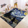 Коврик придверный Звездная ночь Черный кот Противоскользящий Износостойкий Декоративный коврик для дома для прихожей или ванной комнаты Уникальный подарок Художественный дизайн