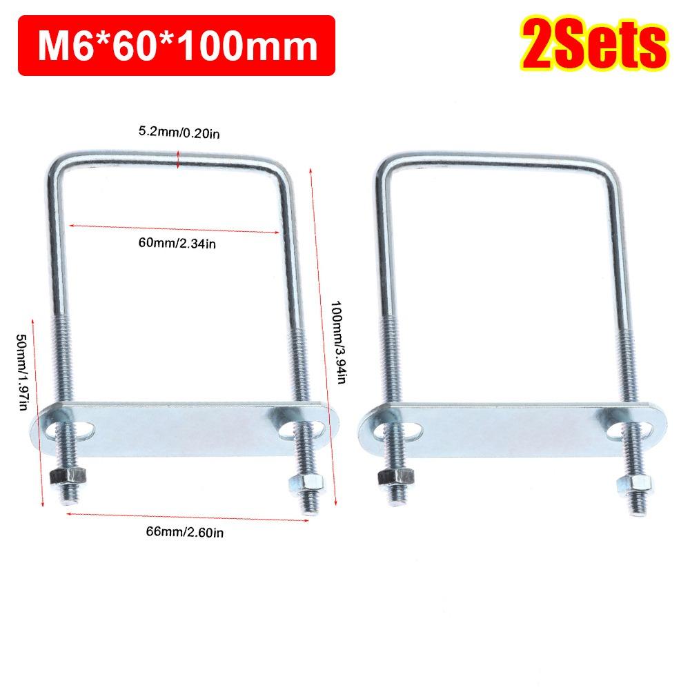 2 комплекта с перегородкой квадратный хомут под прямым углом U-болт квадратный болт прочный трубный U-хомут