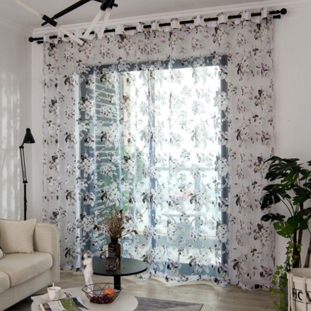 Романтичные шторы на окна, тюль, занавеска из марли, современный цветочный узор, прозрачная занавеска для спальни