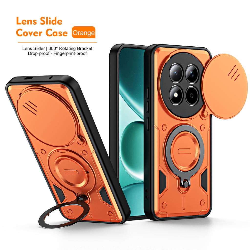 Совместимый с чехлом для телефона Xiaomi Redmi Note 15 Pro Tianhuan со сдвижным окном, защитный чехол-подставка для Redmi Note 15, противоударный