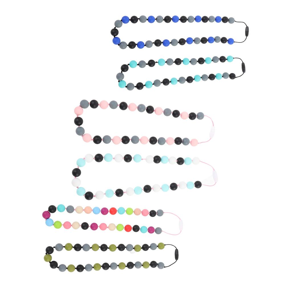 Набор из 2 силиконовых сенсорных ожерелий с регулируемым ремешком, стильное мягкое сенсорное ожерелье против скольжения для детей