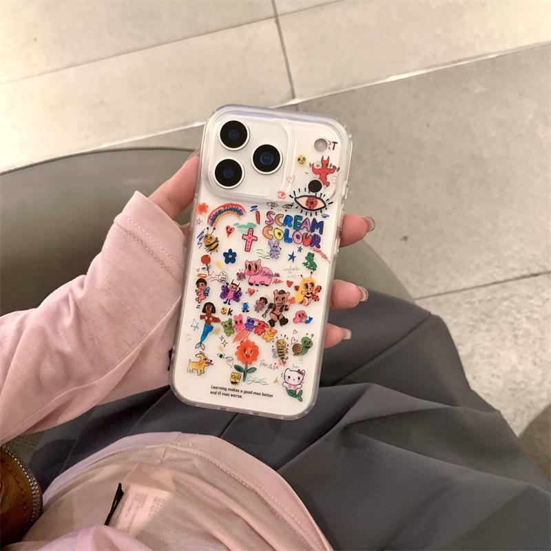 Абстрактный граффити чехол-цепочка для телефона для iPhone 17/16 Pro Max/15/14