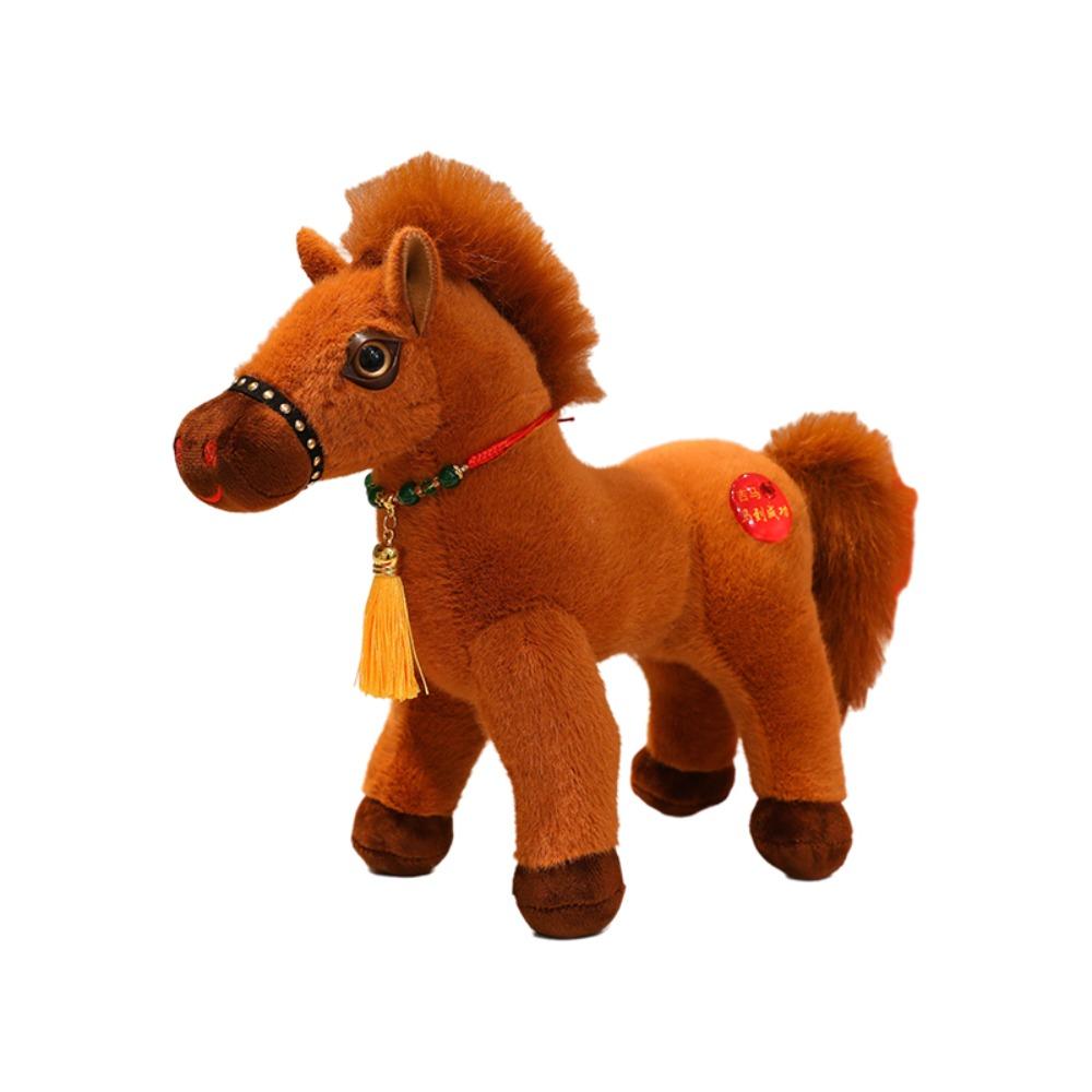 Long Mane Standing Foal Plush Doll Fluffy Tail Cartoon Horse Stuffed Toy Pony Plush Toys Kids Gift