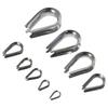 10pcs 1.5-12mm Wire Rope Thimbles 304 Stainless Steel Thimbles Ring Clamp  Rope Connecting Head
