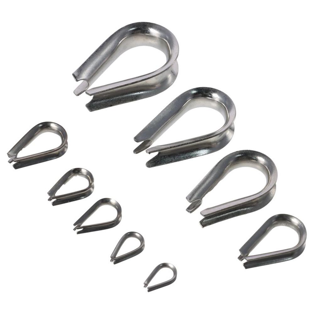 10pcs 1.5-12mm Wire Rope Thimbles 304 Stainless Steel Thimbles Ring Clamp Rope Connecting Head