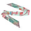 Silk Scarf Print Light Blue Thin Long Romantic Elegant Silky Skin Friendly Hair Neck Scarf Hairband for Women