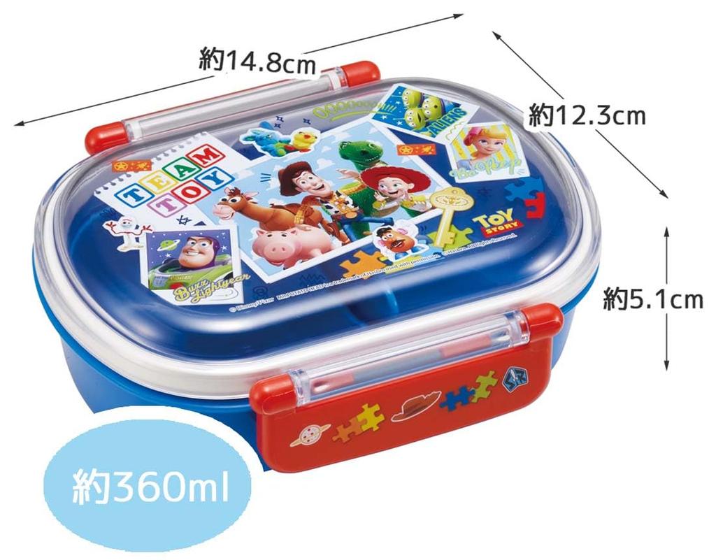 Skater Lunch 1 with Fluffy Meal Made in Disney Toy Story 24 Kids' Box, Tier, 360ml, Inner, Dome-Shaped, Container, Antibacterial, Japan, Design,