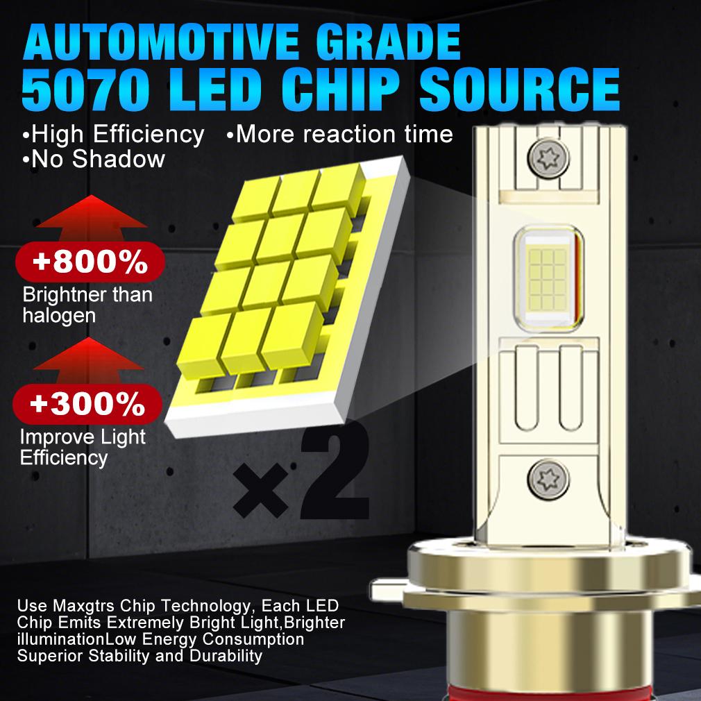 2 шт. Светодиодные лампы для фар H4 H7 6000K H1 H8 H11 LED 9005 HB3 9006 HB4 Автомобильная лампа 9012 Hir2 Высокая мощность 140 Вт 70000 лм Canbus CSP Чипы Фара