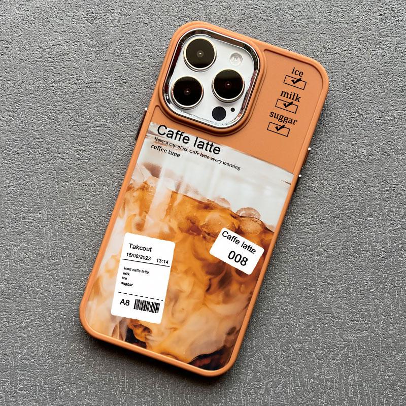 Коричневый Айс Латте Американо Чехол для Телефона для Iphone 12 11 14 13 15 16 Pro Max Mini X XR XS 7 8 Plus SE2 Ударопрочный Печатный Чехол