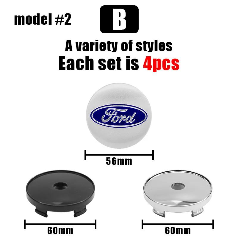 Car Sticker 4Pcs 56+60mm Car Styling Mustang Emblem Badge Wheel Center Hub Cap For Ford Focus Fiesta Mondeo Fusion Explorer Esca