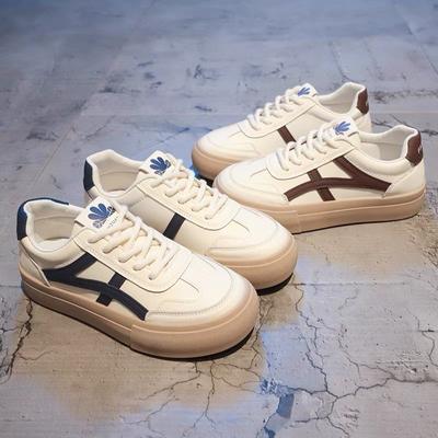 Маленькие белые туфли на толстой подошве, детская весенняя новинка, модные дышащие универсальные повседневные студенческие спортивные туфли для сноуборда