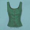 Женский жилет на шнуровке Ренессанс Vinatge с квадратным вырезом без рукавов Средневековый приталенный однотонный топ для косплея на Хэллоуин