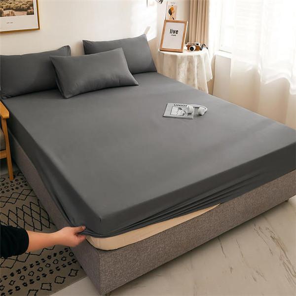 Простыня из 100% хлопка. Мягкий и толстый наматрасник. Регулируемый защитный чехол для белья. Сплошной цвет. Покрывало без наволочки.