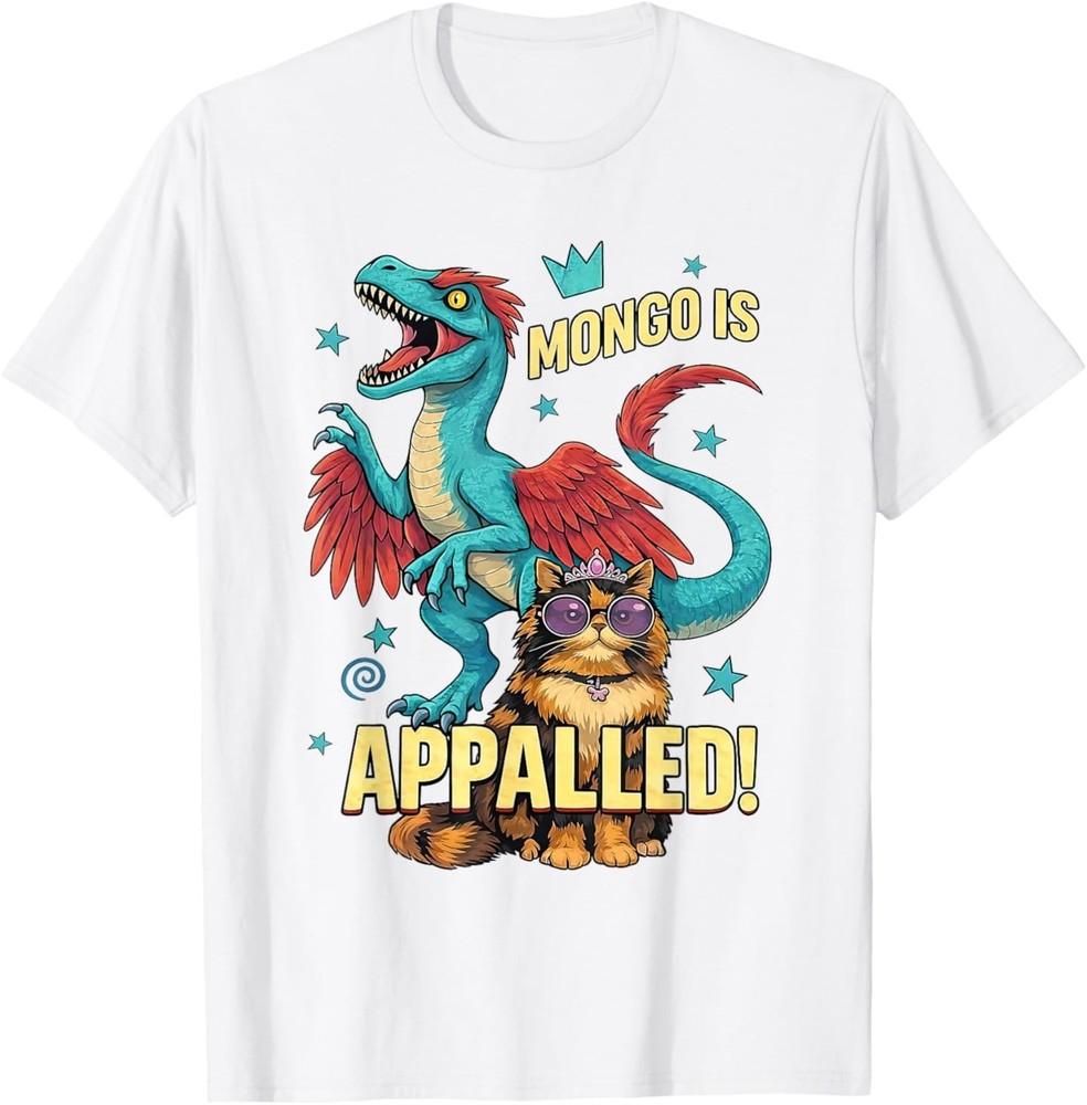 Retro Mongo is Appalled Princess Cat Riding Dinosaur TShirt Unisex T-Shirt