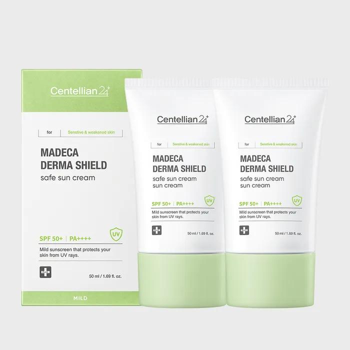 CENTELLIAN24 Madeca Derma Shield Safe Sun Cream 50ml (SPF50+) 2ea 24H UV Protection Low-irritation Mineral Sunscreen Mild