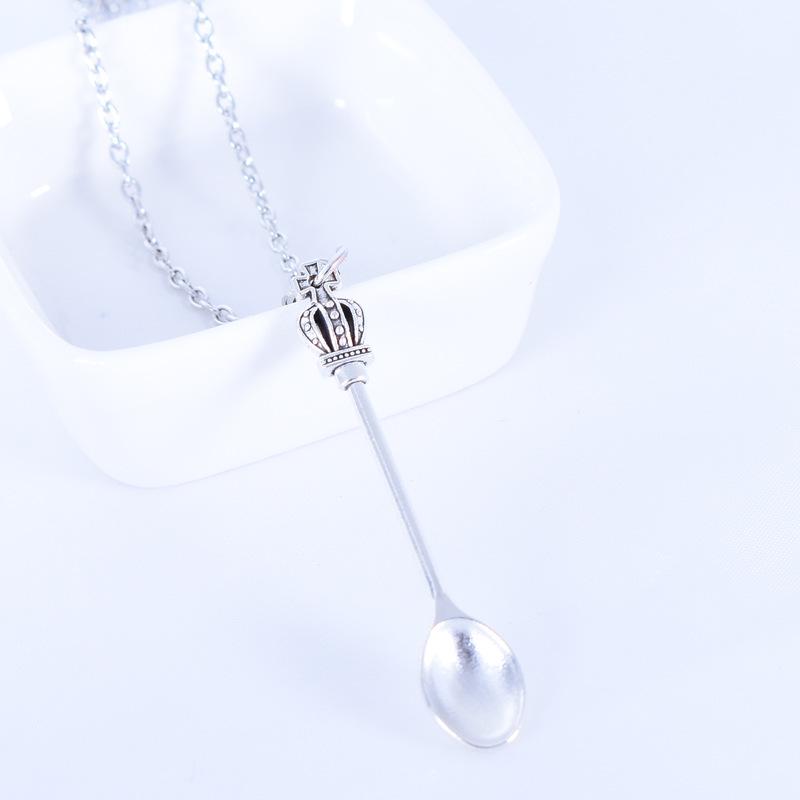 Королевская Алиса Корона Мини Чайная Ложка Ожерелье