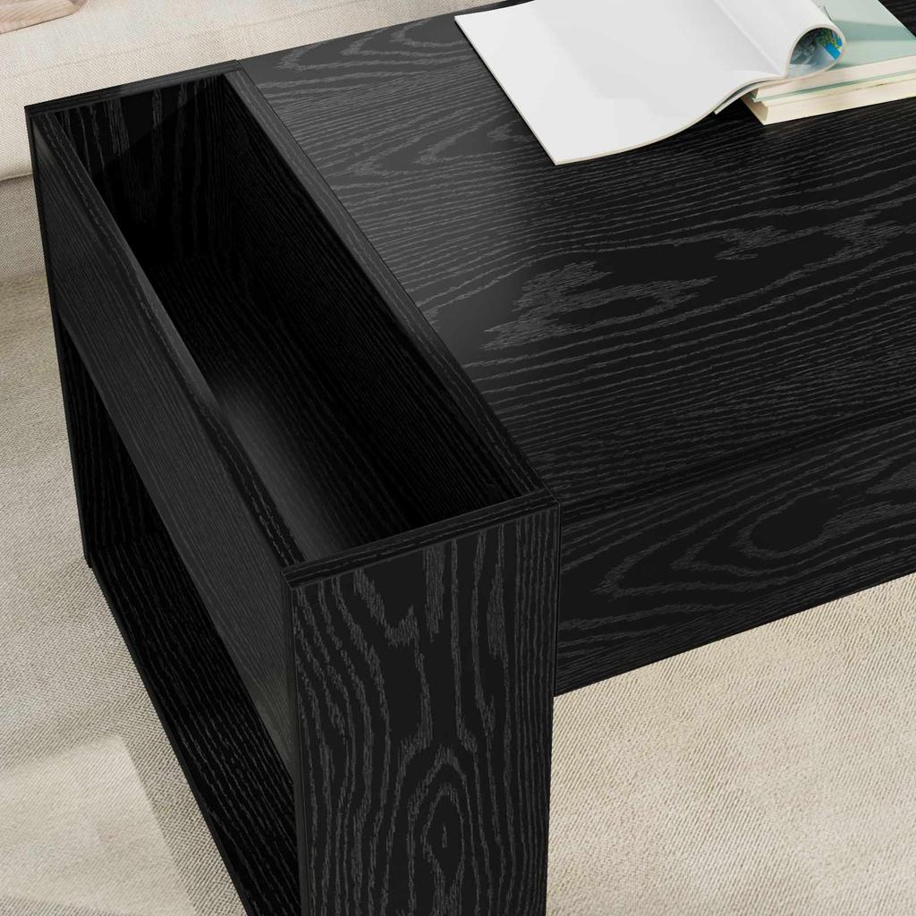Coffee Table Black Oak Look 110 x 50 x 41 cm Engineered Wood