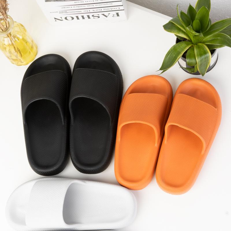 Толстые тапочки на платформе, женские домашние тапочки для ванной комнаты, мягкие нескользящие домашние шлепанцы из ЭВА для влюбленных, женские летние шлепанцы