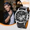 Leather Rock Punk Stylish Analog Quartz Leather Strap Small Second Decoration Waterproof Accessories Birthday Christmas Day Present Men's Watch Men's