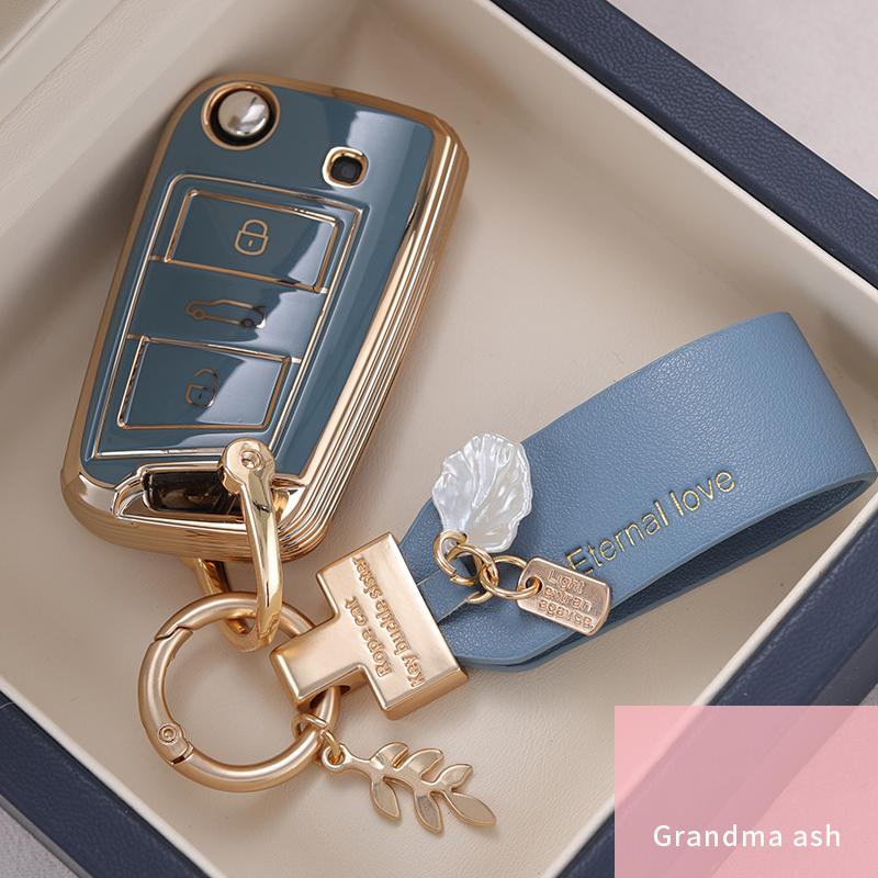 TPU Car Flip Key Case Cover Shell For Volkswagen VW Polo Golf Passat Tiguan Beetle Caddy T5 Up Eos Skoda Octavia Seat Leon Altea