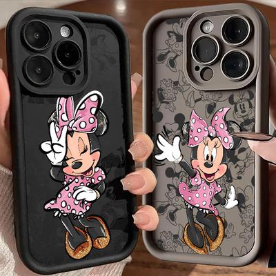 Minnie Mouse Phone Case For iPhone 17E 11 12 13 14 15 16 17 Pro Max Fundas 17 Air Plus 16e 13 Mini Silicone Cover Cartoon
