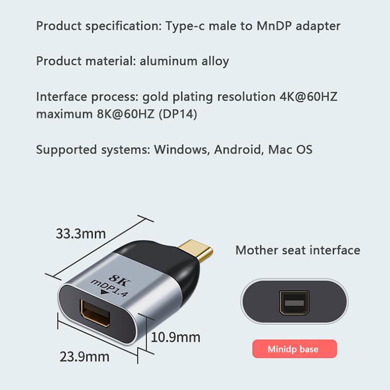 Usb C To Dp/Mini Dp/Vga/Rj45/-совместимый адаптер Usb Type C 8K/4K/1080P Video 1000Mbps Lan Ethernet Converter для Macbook