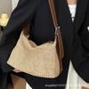 Straw Bag Women's Large Capacity 2025 New Summer Versatile Crossbody Knitted Bag High-end Seaside Vacation Beach Bag