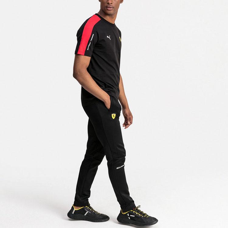 Puma Ferrari Racing Series Sport Casual Patchwork Crew Neck Short Sleeve T-Shirt Men Tops Black 595427-02