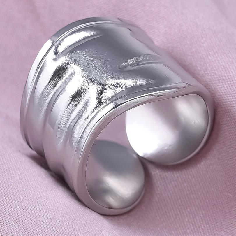 Массивное Неровное Широкое Кольцо Открытое Кольцо из Нержавеющей Стали Для Женщин Мужчин Аксессуары Индийские Украшения Винтажное Кольцо на Палец Bague Femme Подарок