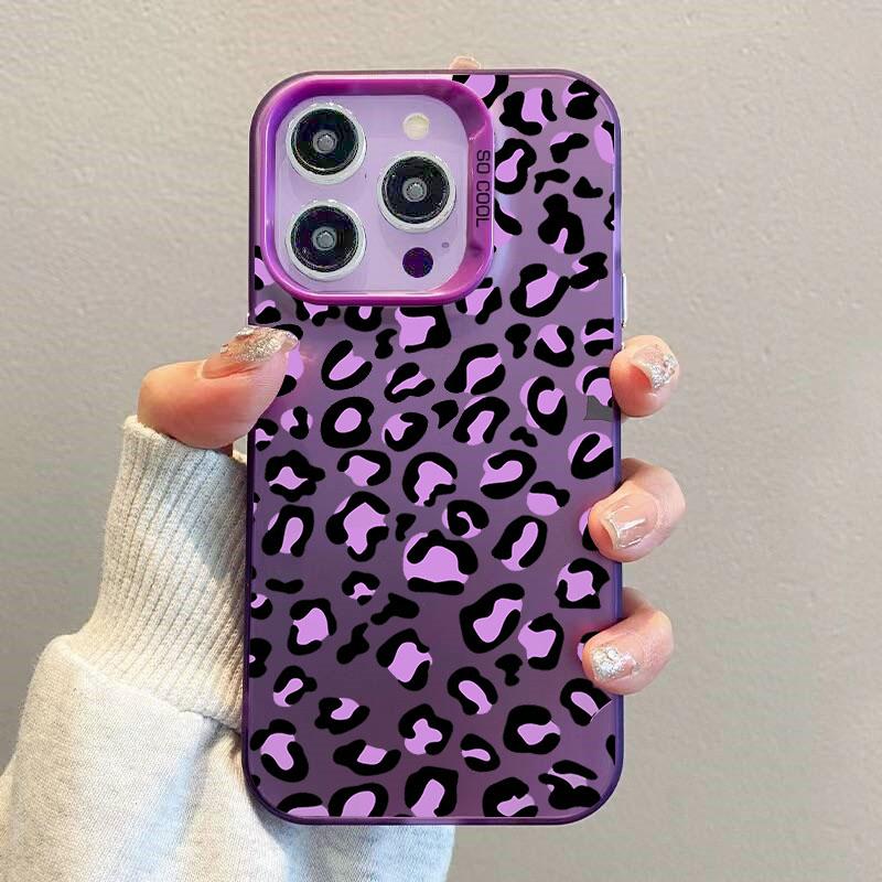 Модный Коричневый Леопардовый Чехол Для Телефона Для iPhone 14 15 Plus 11 12 Pro 13 ProMax Max для iPhone14/15Plus Лазерное Покрытие Силиконовый Чехол