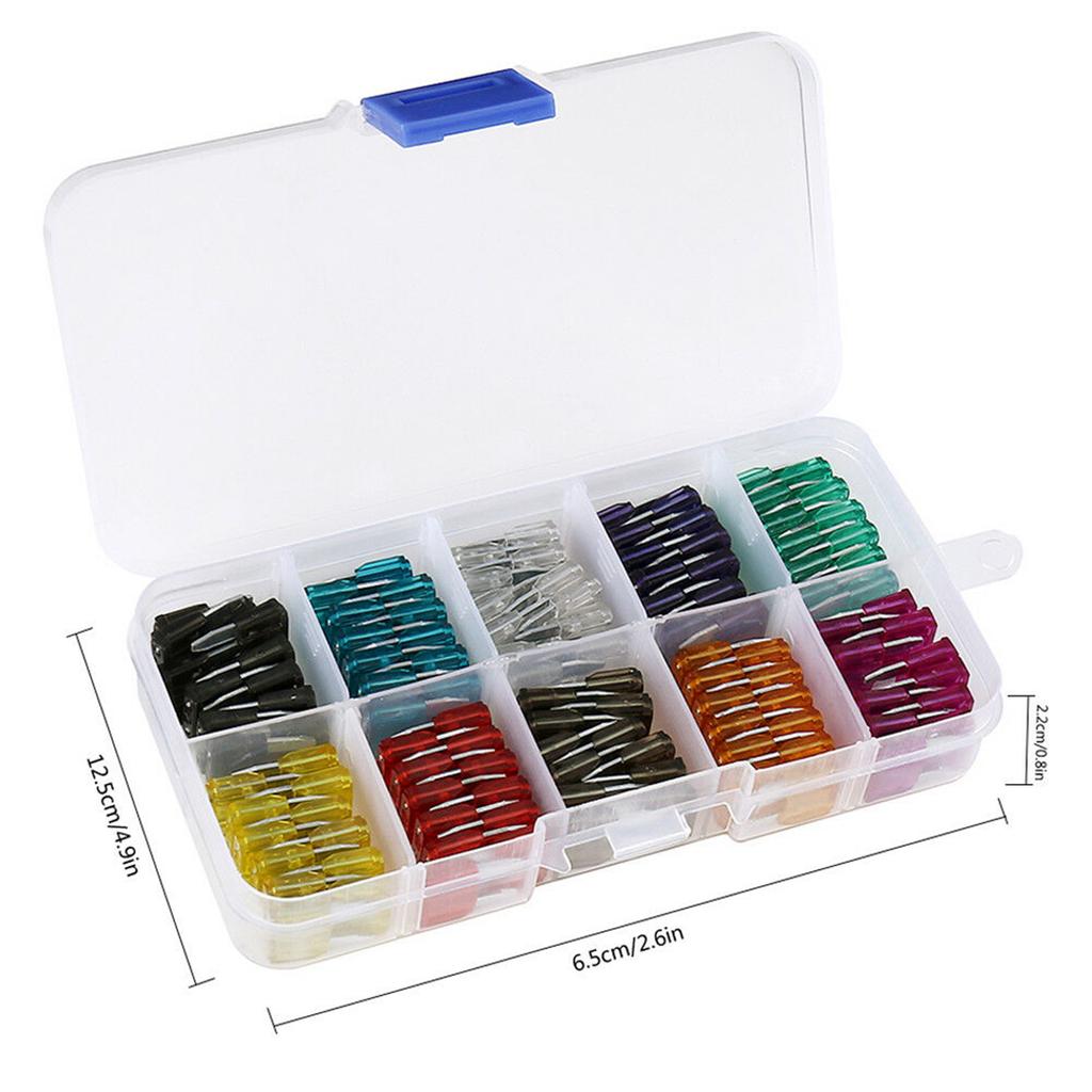 120 шт./кор. мини-автоматические предохранители с лезвиями, набор 2-35 А, различная цветовая кодировка, резной рейтинг усилителя, автомобиль, фургон, велосипед