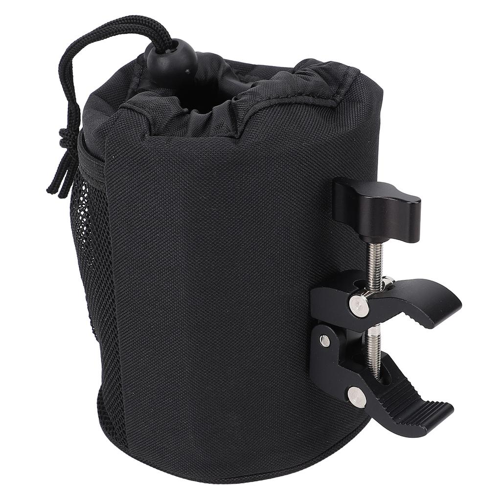 Motorcycle Cup Holder Oxford Fabric Shockproof Water Bottle Holder with Clip for ATV UTV Scooter Boat Kayak Bike