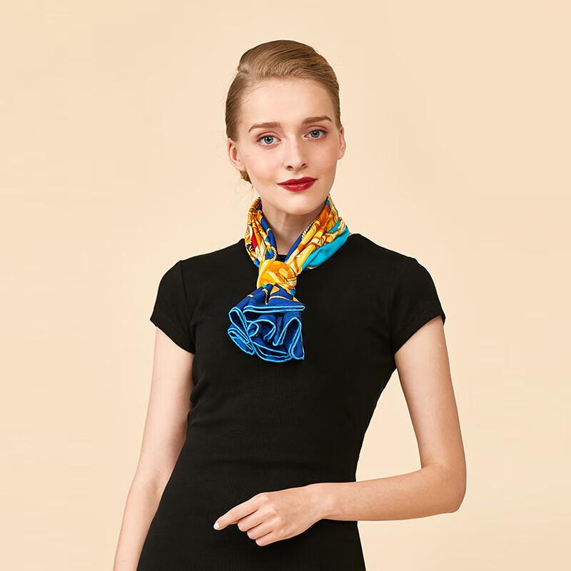 Aurora Golden Age 100% Mulberry Silk Scarf 90x90cm