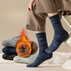 Мужские носки до середины икры для осени и зимы, мужские флисовые и утолщенные теплые носки для сна на полу