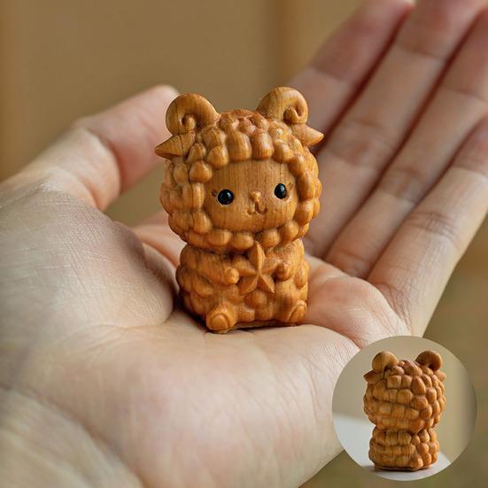 Yousheng Zodiac Animal Figurine Handcrafted Wood Chinese Zodiac Signs Multifunctional Mini Zodiac Table Decoration Gift for Zodiac Enthusiasts