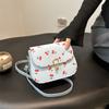 Small Fresh Cherry Printed Shoulder Messenger Bag Women's 2025 Autumn and Winter New Fashion Versatile Small Square Bag