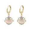 Trendy Fashion Simple Opal Ruyi Earrings Light Luxury Niche Design Exquisite Earrings Personalized High-end Earrings Women