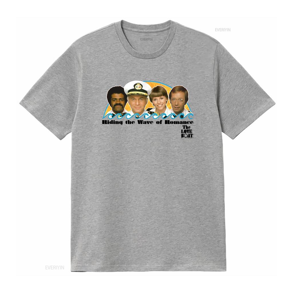 Love Boat Wave Of Romance T Shirt S 2Xl Light Blue Crew Neck vintage Washed graphic Top For Everyday Wear Casual Unisex homme