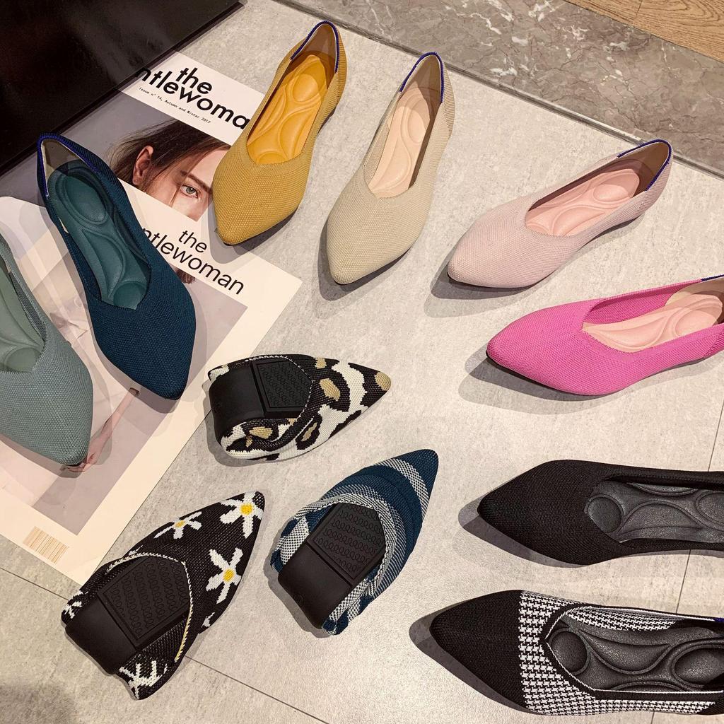 Женские балетки принцессы: Туфли с острым носком и летящим тканым узором