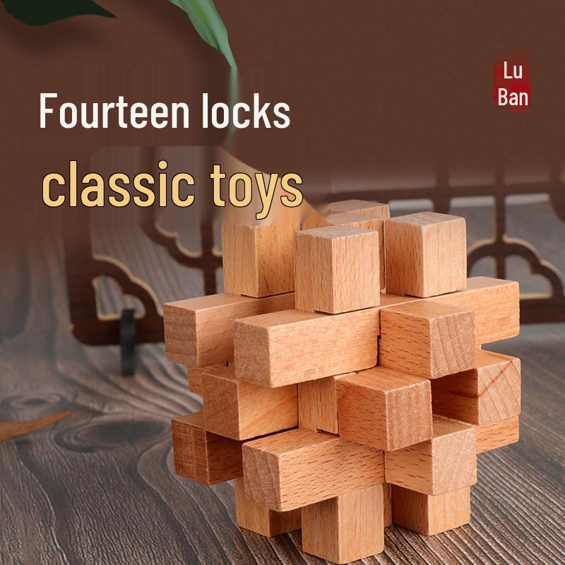 Kids' Educational Luban Lock IQ Puzzle Set: Assembly Toy for Stress Relief