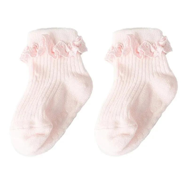 Носки для девочек, летние сетчатые носки из хлопка с бантом для малышей, длинные носки для новорожденных, одежда для девочек 0-3 лет