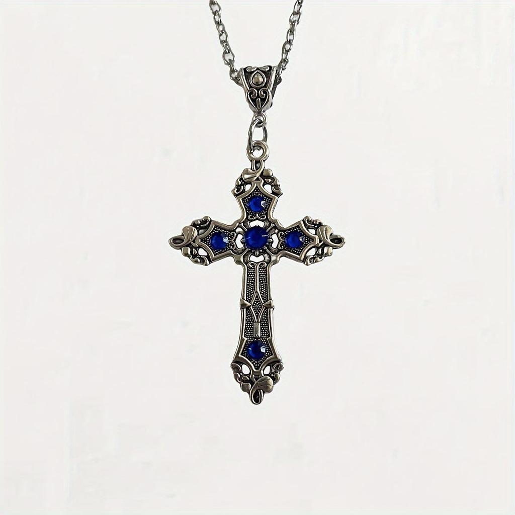 «Европейское готическое ожерелье с черным рубиновым крестом»